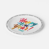 Cooler Silvester Farbiger Regenbogen-Pinselstrich Pappteller (Schrägansicht)