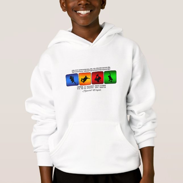 Cooler Skateboarding ist es eine Lebensart Hoodie (Vorderseite)