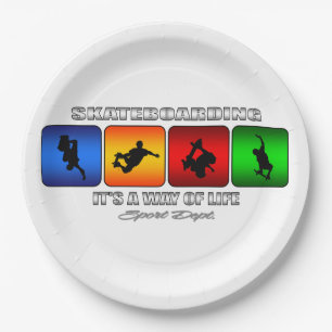 Cooler Skateboarding ist es eine Lebensart Pappteller