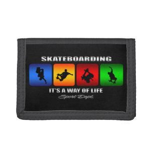 Cooler Skateboarding ist es eine Lebensart Tri-fold Geldbeutel