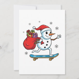 Cooler Skateboarding Schneemann   Lustiger Weihnac