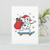 Cooler Skateboarding Snowman | Funny Christmas Ska (Stehend Vorderseite)