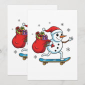 Cooler Skateboarding Snowman | Funny Christmas Ska (Vorne/Hinten)