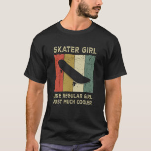 Cooler Skater Girl Retro Skateboard Vi T-Shirt