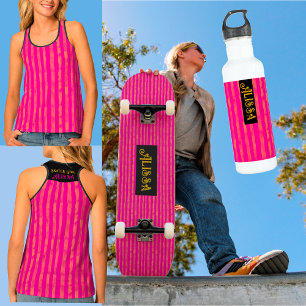 Cooler Skater in Rosa orange, mädchenhaft, modern Skateboard