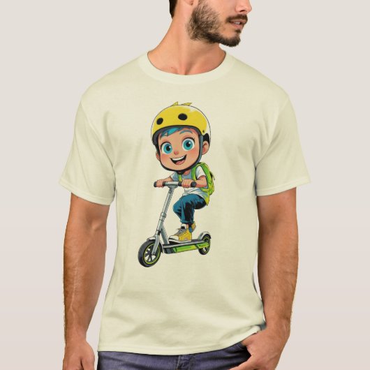 Cooler Skater-Junge Anime-Kunst T-Shirt (Vorderseite)