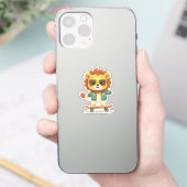 Cooler Skater Lion | Niedlich Kawaii Safari Tier Aufkleber (Telefon)