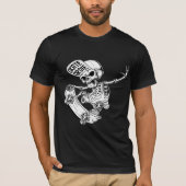 Cooler Skater Skeleton - Grunge & Emo Streetwear T-Shirt (Vorderseite)