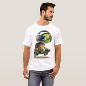 Cooler Skater Turtle T - Shirt (Vorne ganz)