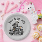 Cooler Skelettknochen für Wildfahrten mit einem Mo Pappteller (Party)