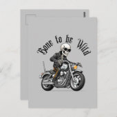 Cooler Skelettknochen für Wildfahrten mit einem Mo Postkarte (Vorne/Hinten)