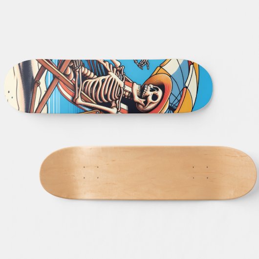 Cooler Skelettsommer Skateboard (Horizontal)
