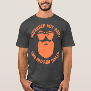 Cooler Skifahrer mit Bart T-Shirt