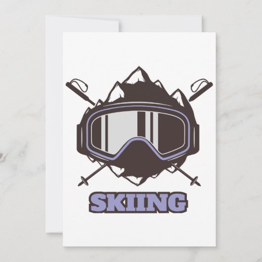 Cooler Skihelm Einladung (Vorderseite)
