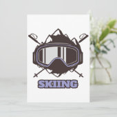 Cooler Skihelm Einladung (Stehend Vorderseite)