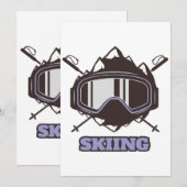 Cooler Skihelm Einladung (Vorne/Hinten)