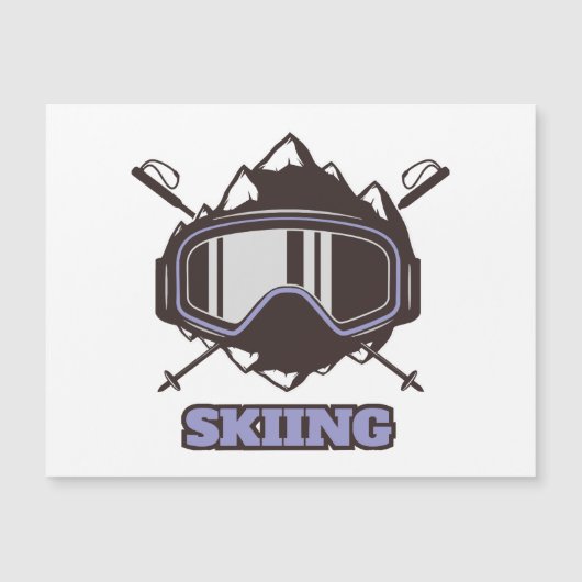 Cooler Skihelm  Magnetkarte (Vorderseite)