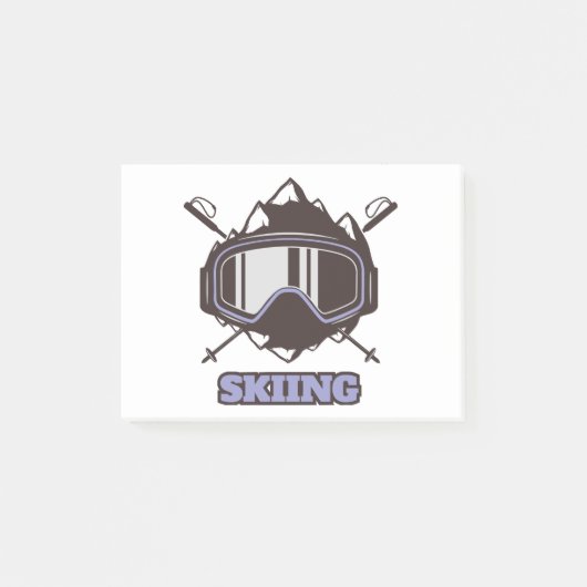 Cooler Skihelm Post-it Klebezettel (Vorderseite)