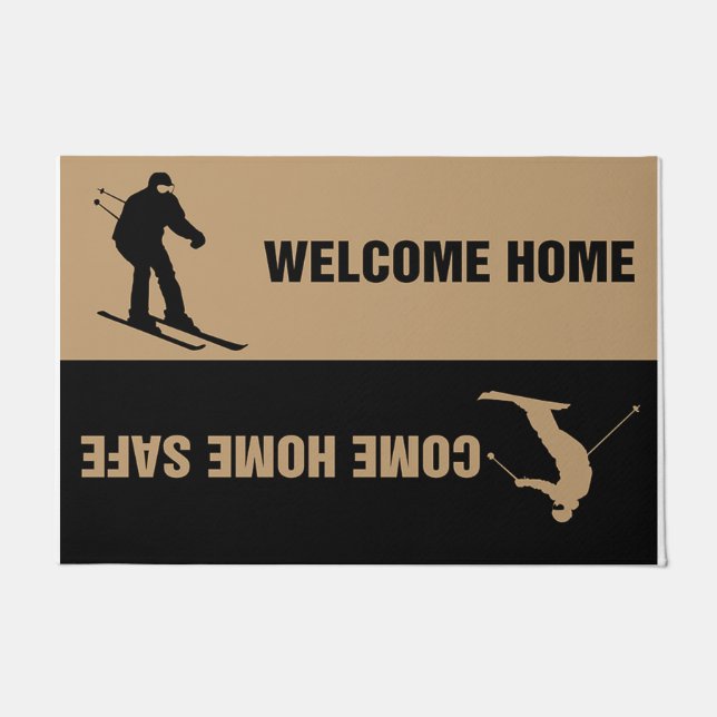 Cooler Skispieler Doormat, Sportmatte Fußmatte (Vorderseite)
