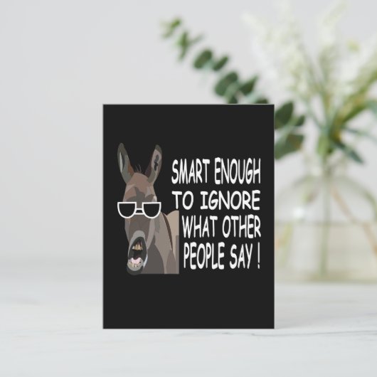 Cooler Smart Donkey Postkarte (Stehend Vorderseite)