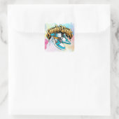 cooler Sneaker-Glossarkleber Quadratischer Aufkleber (Tasche)