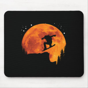 Cooler Snowboard Snowboarder Cliff springt zum Mon Mousepad