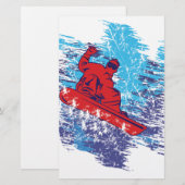 Cooler Snowboarder Briefpapier (Vorne/Hinten)