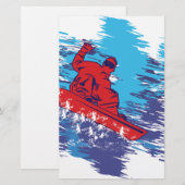 Cooler Snowboarder Briefpapier (Vorne/Hinten)