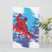 Cooler Snowboarder Briefpapier (Stehend Vorderseite)