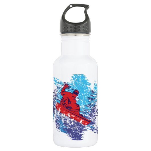 Cooler Snowboarder Edelstahlflasche (Vorderseite)