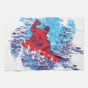 Cooler Snowboarder Geschirrtuch