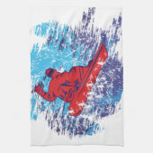 Cooler Snowboarder Geschirrtuch (Vertikal)