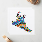 Cooler Snowboarder in einer Psychedelic Zebra Prin Mitteilungskarte (Vorderseite/Rückseite Beispiel)