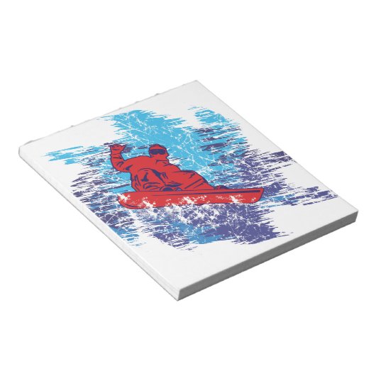 Cooler Snowboarder Notizblock (angewinkelt)