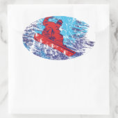 Cooler Snowboarder Ovaler Aufkleber (Tasche)