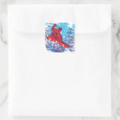 Cooler Snowboarder Quadratischer Aufkleber (Tasche)