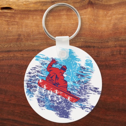 Cooler Snowboarder Schlüsselanhänger (Vorderseite)
