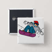 Cooler Snowboarder | Snowboardgeschenk | Liebe im Button (Vorne & Hinten)