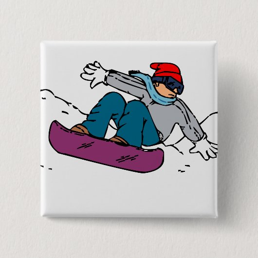 Cooler Snowboarder | Snowboardgeschenk | Liebe im Button (Vorderseite)