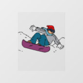 Cooler Snowboarder | Snowboardgeschenk | Liebe im  Fensteraufkleber (Blatt)