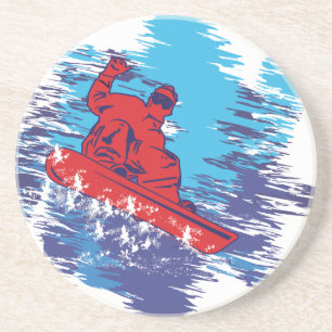 Cooler Snowboarder Untersetzer