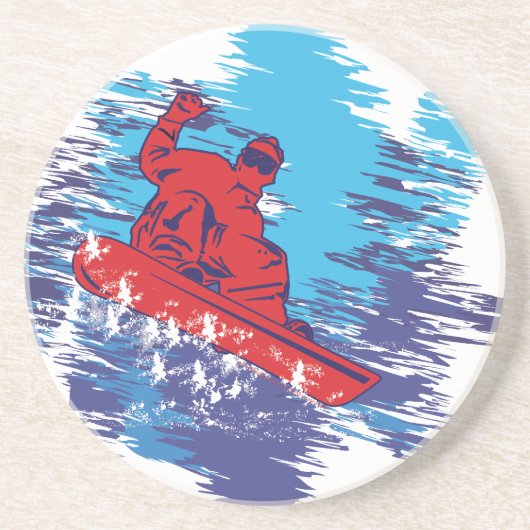 Cooler Snowboarder Untersetzer (Vorne)