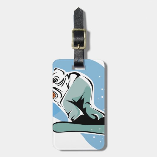 Cooler Snowboarding-Mann Gepäckanhänger (Vorderseite vertikal)