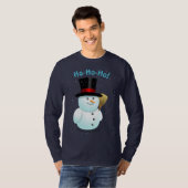 Cooler Snowman mit Schwarzes geglaubtem Spitzenhut T-Shirt (Vorne ganz)