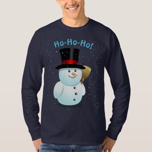 Cooler Snowman mit Schwarzes geglaubtem Spitzenhut T-Shirt (Vorderseite)
