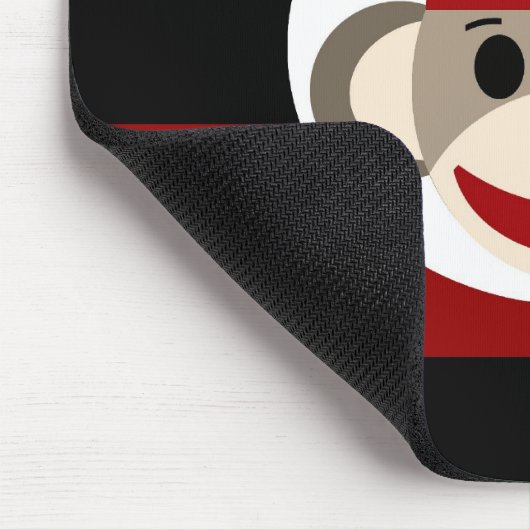 Cooler Socken-Affebeanie-Hut-rote schwarze Mousepad (Ecke)