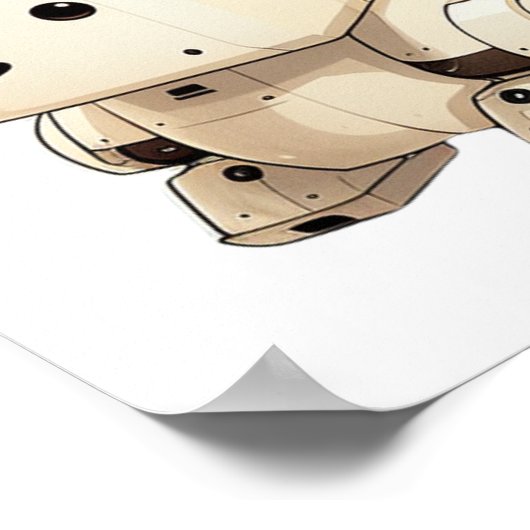 Cooler Soldat-Roboter-Bär: Bereit zur Hilfe in S Poster (Ecke)