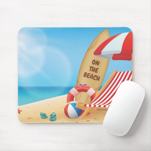 Cooler Sommer am Strand mit Surfboards Mousepad (Mit Mouse)