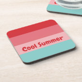 Cooler Sommer, horizontal gestreift Getränkeuntersetzer (Linke Seite)