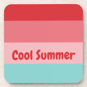 Cooler Sommer, horizontal gestreift Getränkeuntersetzer (Vorderseite)